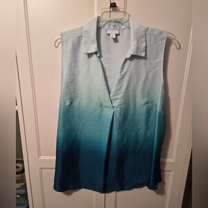 Liz Claiborne Blue Ombre Sleeveless Blouse Size 2X